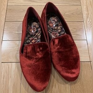 Brand New Birdies Red Velvet Loafers